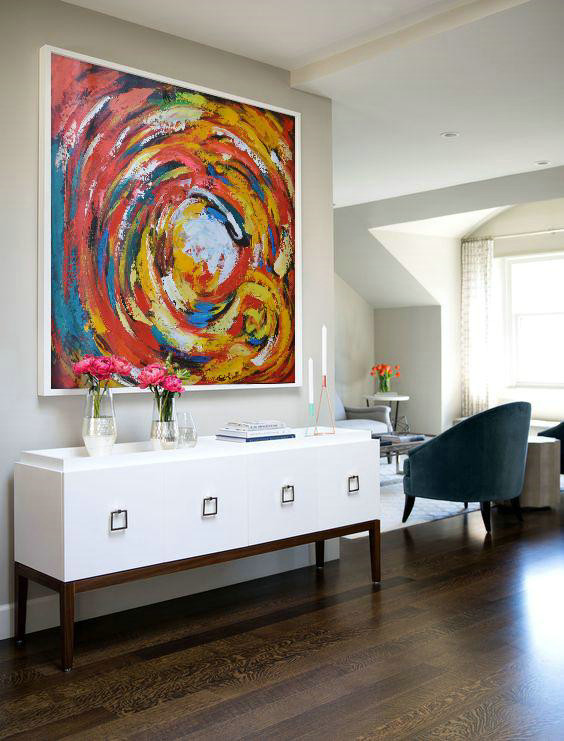 Large Contemporary Art Acrylic Painting,Oversized Contemporary Art,Extra Large Paintings,Red,White,Yellow,Blue.etc